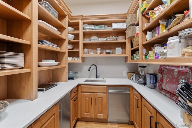 storage area featuring a sink