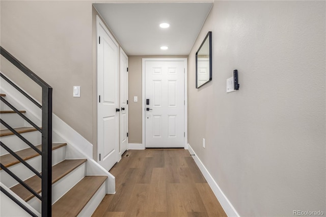 entryway featuring light hardwood / wood-style floors