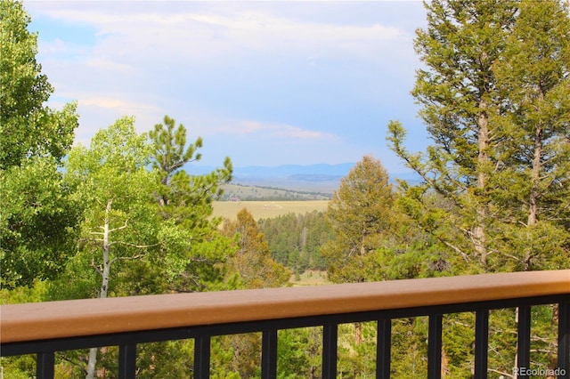 balcony with a mountain view