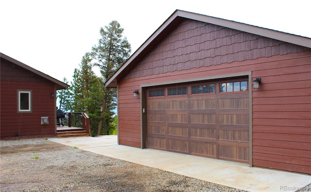 view of garage