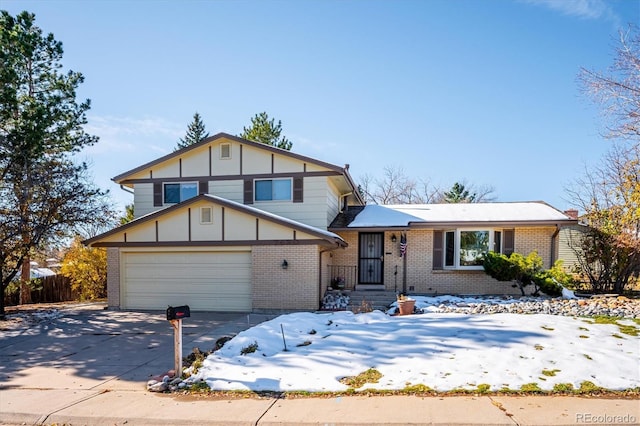 view of front of property featuring a garage