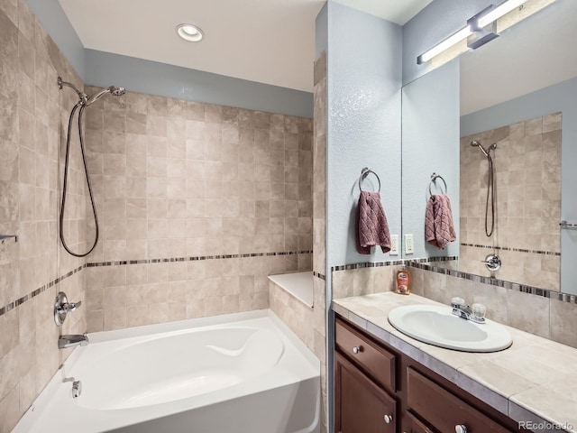 2133 Krisron Rd Unit A202, Fort Collins, CO 80525 - bathroom featuring vanity,  shower combination, and recessed lighting