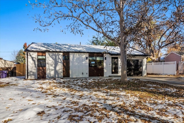 view of front of home with a garage