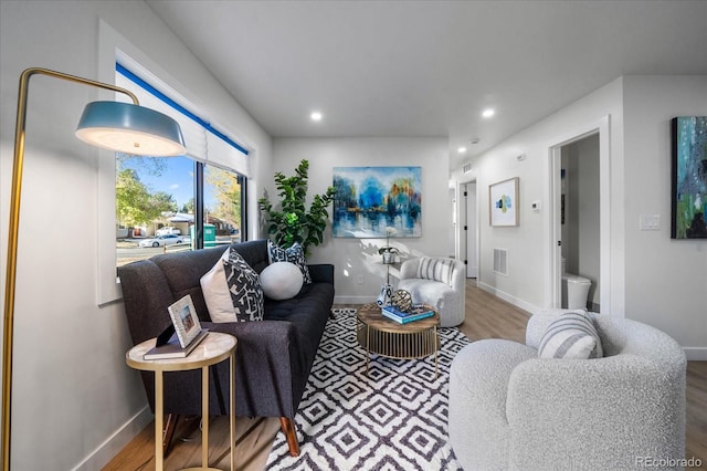 living room featuring hardwood / wood-style floors