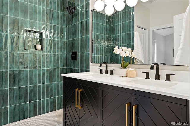 11635 W Security Ave, Lakewood, CO 80401 - bathroom with double vanity and walk in shower