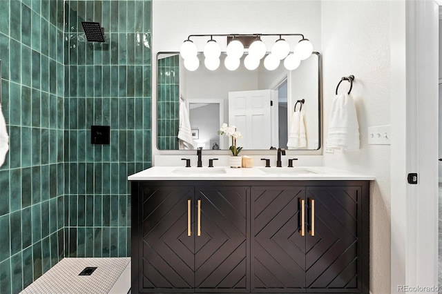 11635 W Security Ave, Lakewood, CO 80401 - bathroom featuring double vanity and walk in shower