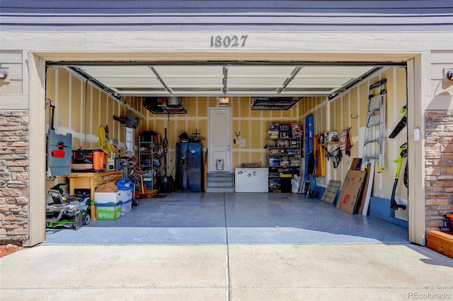 garage with driveway