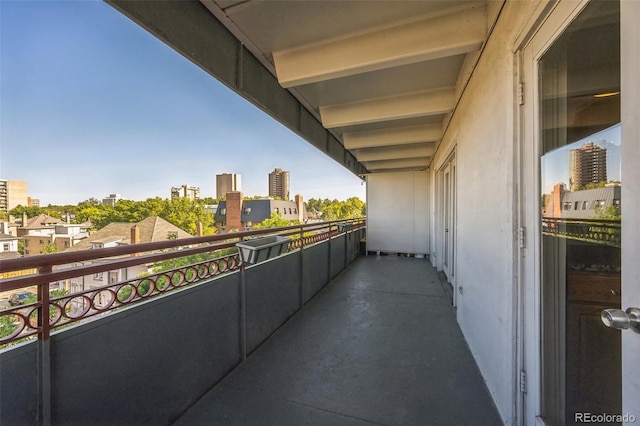 balcony featuring a view of city