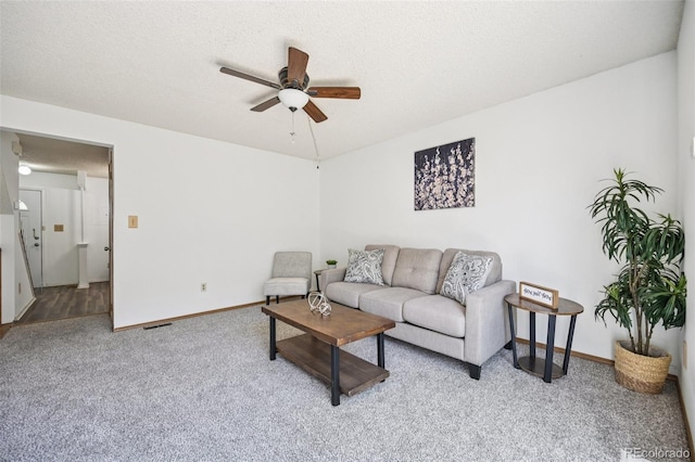 4220 Hunting Meadows Cir, Colorado Springs, CO 80916 - living room with carpet and a ceiling fan