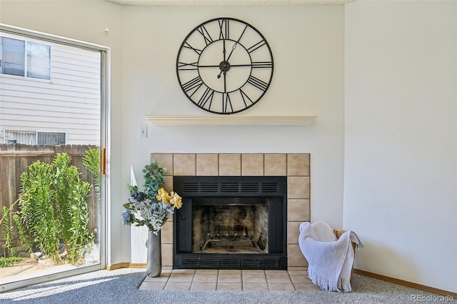 4220 Hunting Meadows Cir, Colorado Springs, CO 80916 - detailed view of a fireplace and carpet