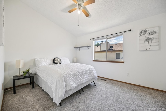 4220 Hunting Meadows Cir, Colorado Springs, CO 80916 - bedroom featuring carpet floors, ceiling fan, and a textured ceiling