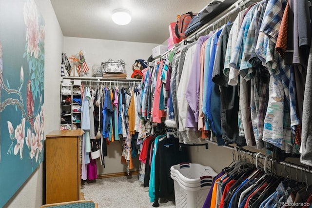 spacious closet with carpet flooring