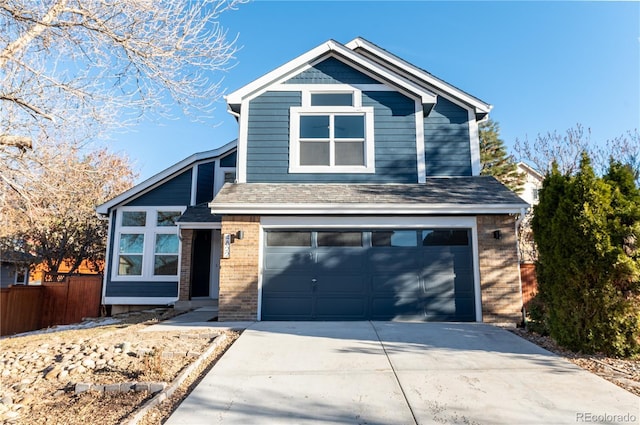 view of front facade featuring a garage