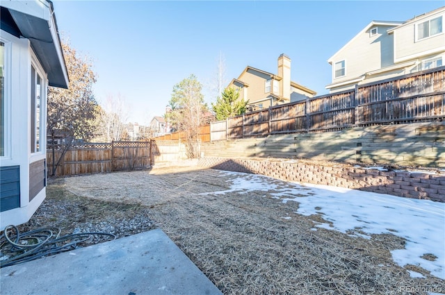 view of yard with a patio area