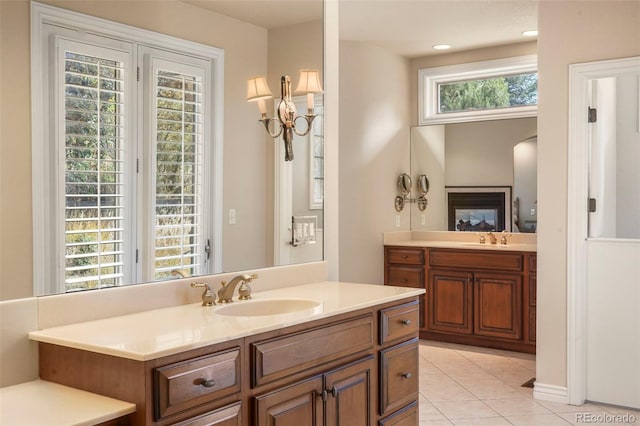 bathroom featuring vanity and tile patterned floors