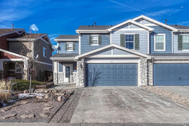 view of front of house with a garage