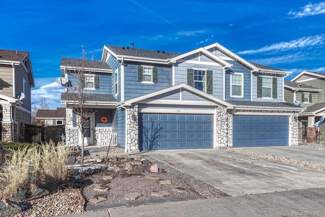 view of front of house with a garage