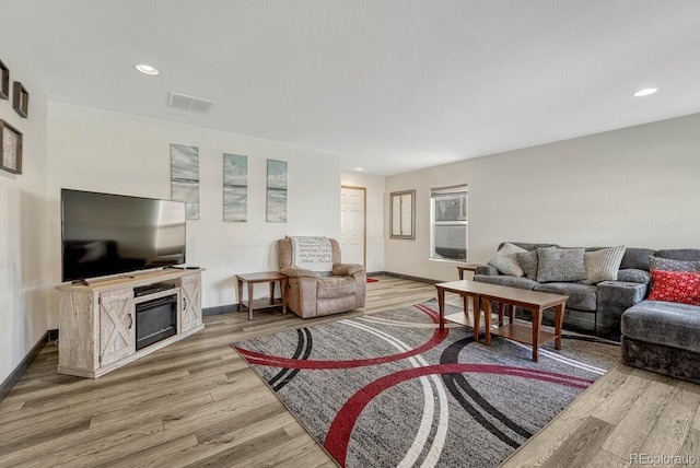 living room featuring wood-type flooring