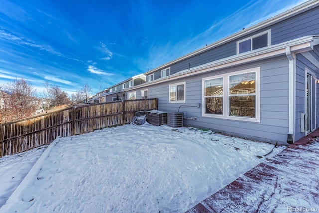 view of yard covered in snow