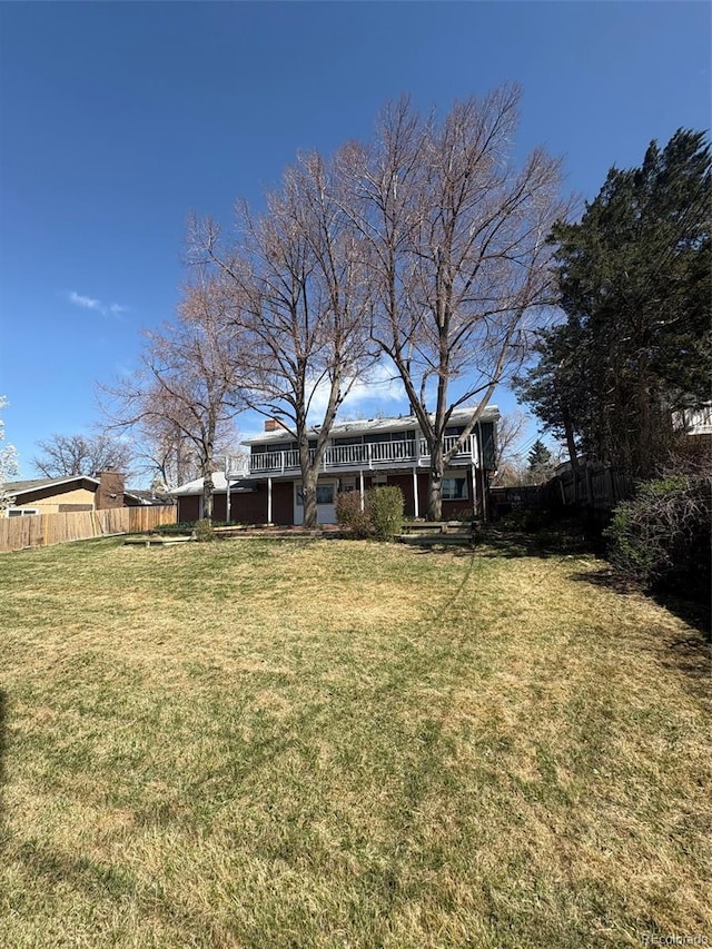 view of yard with fence
