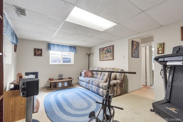 17634 E Eldorado Pl, Aurora, CO 80013 - living room featuring a paneled ceiling and carpet floors