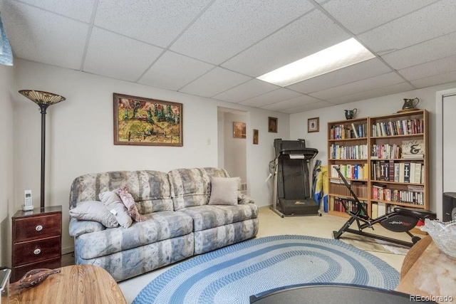 17634 E Eldorado Pl, Aurora, CO 80013 - living area featuring a drop ceiling and carpet