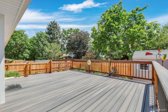 17634 E Eldorado Pl, Aurora, CO 80013 - wooden terrace with view of wooded area