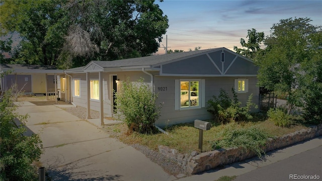 view of ranch-style home