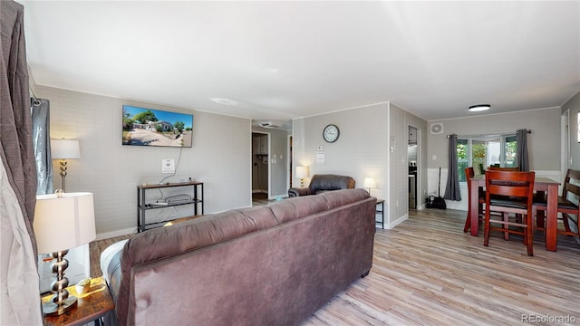 living room with light wood-type flooring