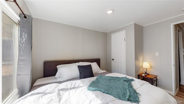 bedroom featuring hardwood / wood-style flooring