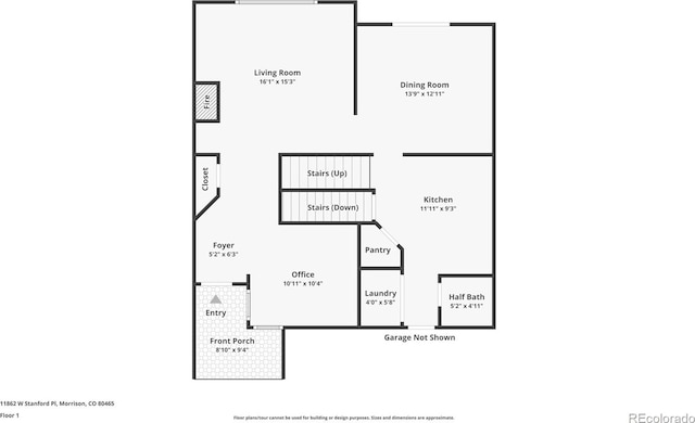 11862 W Stanford Pl, Morrison, CO 80465 - room layout