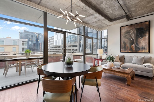 2100 16th St Unit 600, Denver, CO 80202 - sunroom with a view of city and a chandelier