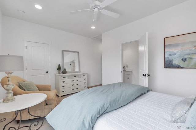 16550 Umatilla Pl, Broomfield, CO 80023 - bedroom with ceiling fan and recessed lighting