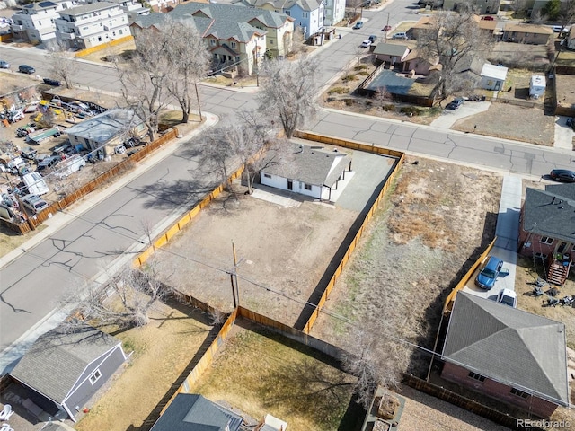 aerial view with a residential view