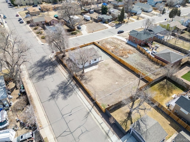 aerial view with a residential view