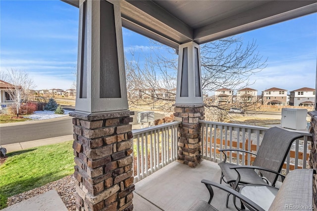 view of patio featuring a porch