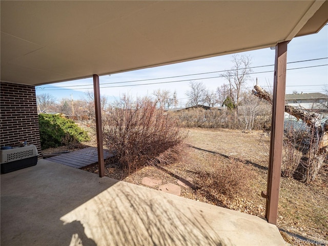 view of yard with a patio area