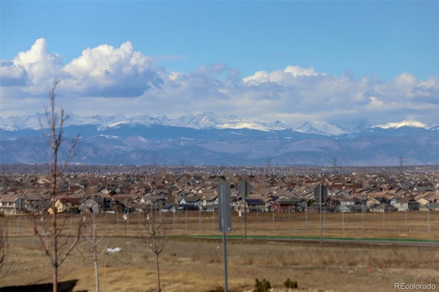 view of mountain feature featuring a residential view