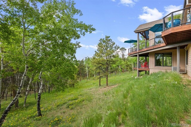 12653 Rancho Ct, Conifer, CO 80433 - view of yard with a balcony