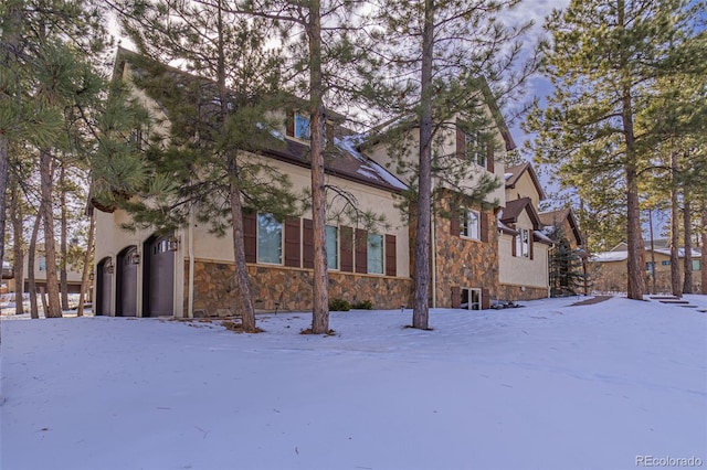 view of snow covered exterior