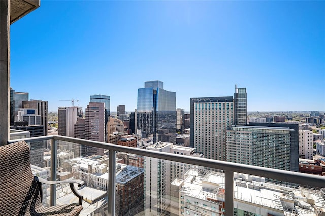 balcony featuring a city view