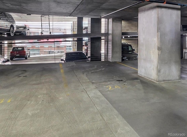 view of parking garage