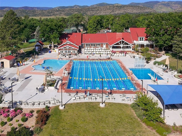 11894 Elk Head Range Rd, Littleton, CO 80127 - view of swimming pool featuring a mountain view