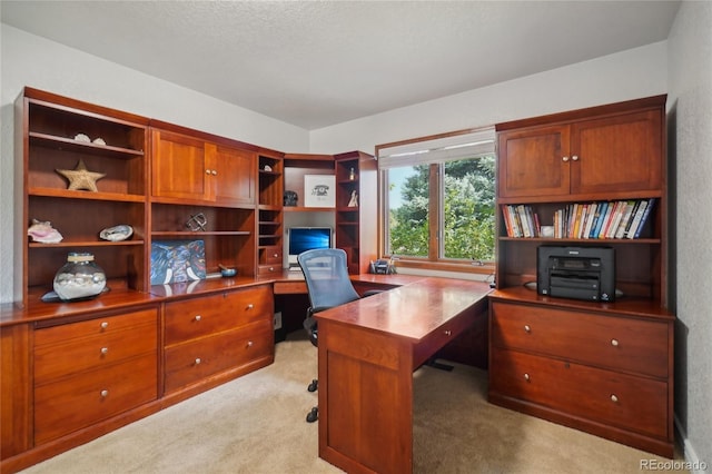 view of carpeted office space