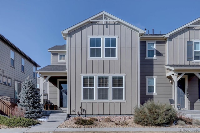 view of front of house with board and batten siding