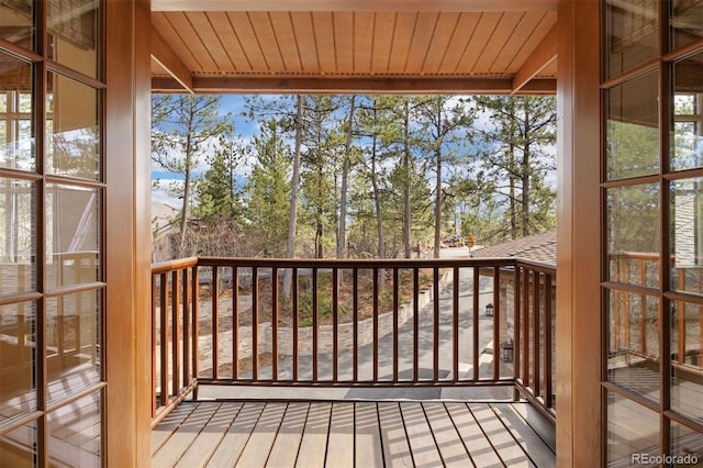 67 Indigo Way, Castle Rock, CO 80108 - wooden deck featuring view of scattered trees
