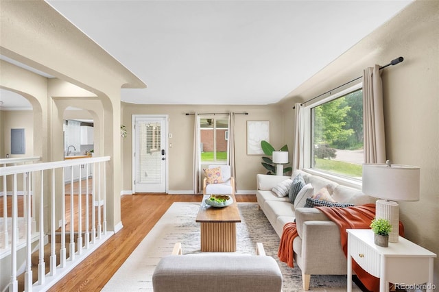 5740 S Cherokee St, Littleton, CO 80120 - living area with wood finished floors and baseboards