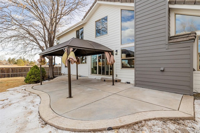 view of patio featuring a gazebo