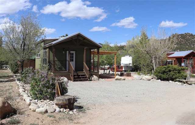 exterior space with covered porch