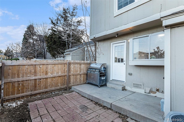 view of patio with grilling area